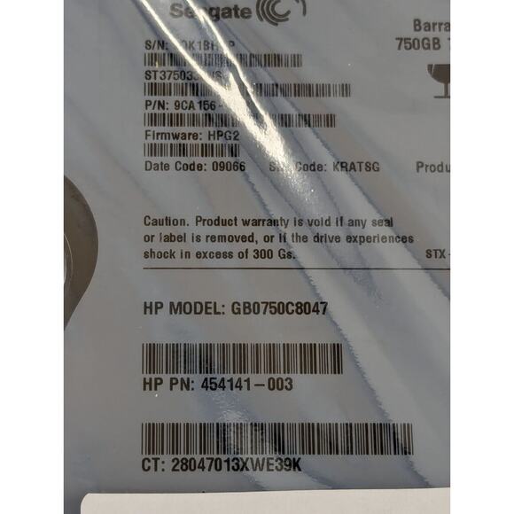 SEAGATE GB0750C8047 HP 750-GB 1.5G 7.2K 3.5 BARRACUDA ES.2 750GB 7200RPM SATA - Picture 2 of 6